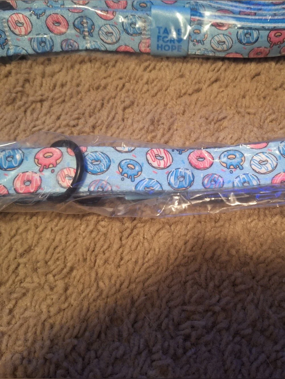 Brand New Sealed Tags for Hope Blue Donut Dog Collar and Leash Set